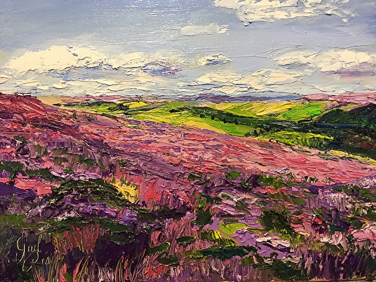 Lavender Fields in bloom by Gail Pean Oil ~ 11" x 14"