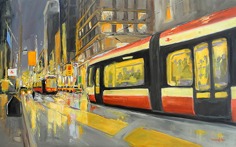Yonge And King Streetcar Painting By My Father Toronto