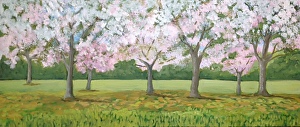 Genia Neuschatz, Cherry Blossoms by Setauket Artists Oil ~  x 